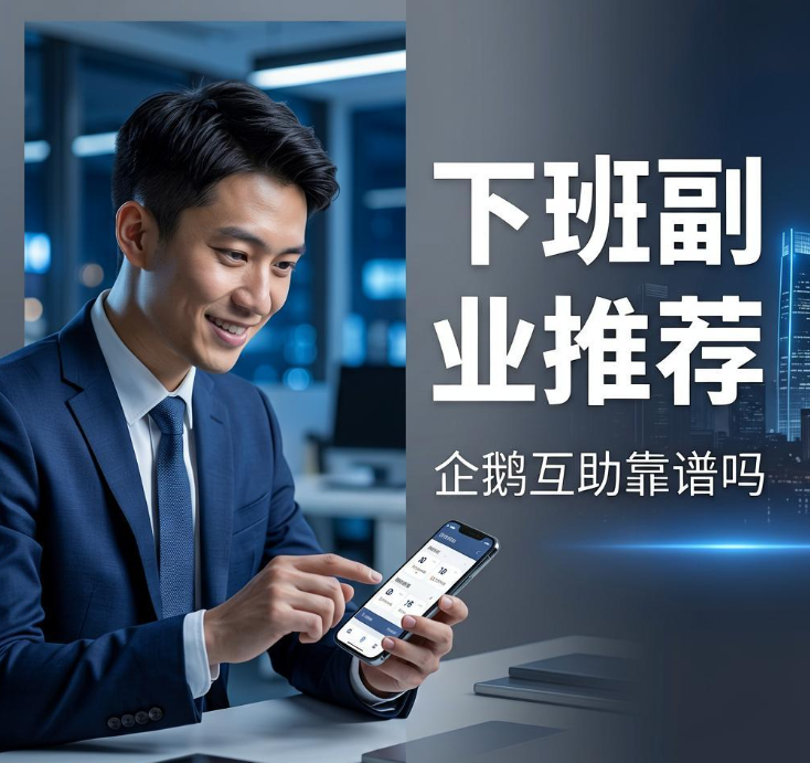 上班族下班副业推荐，企鹅互助手机赚钱靠谱吗