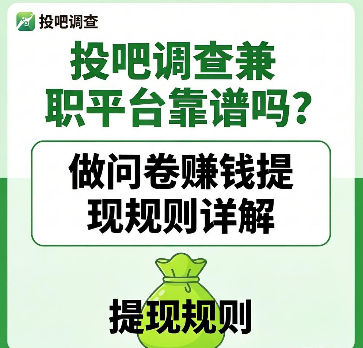投吧调查兼职平台靠谱吗，做问卷赚钱提现规则详解