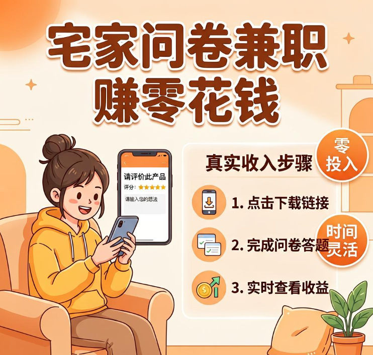 宅家没事做怎么赚零花钱？收奖网赚点投吧填问卷兼职真实收入与操作步骤