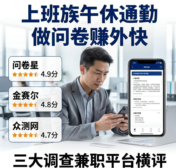 上班族午休通勤做问卷赚外快！三大调查兼职平台横评