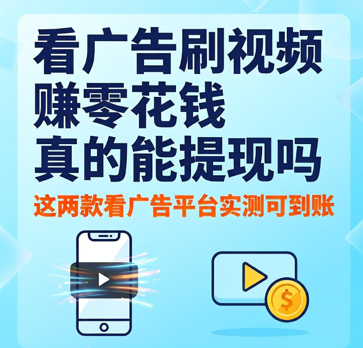 看广告刷视频赚零花钱真的能提现吗 这两款看广告平台实测可到账
