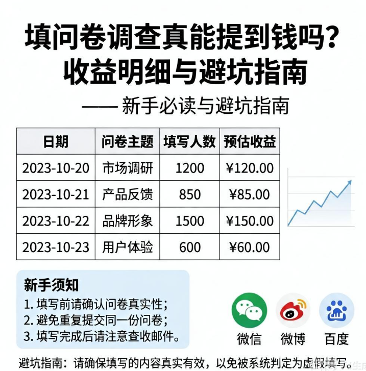 填问卷调查真能提到钱吗?实测收奖网赚点投吧一周收益明细与新手避坑指南 填问卷调查真能提到钱吗?实测收奖网赚点投吧一周收益明细与新手避坑指南