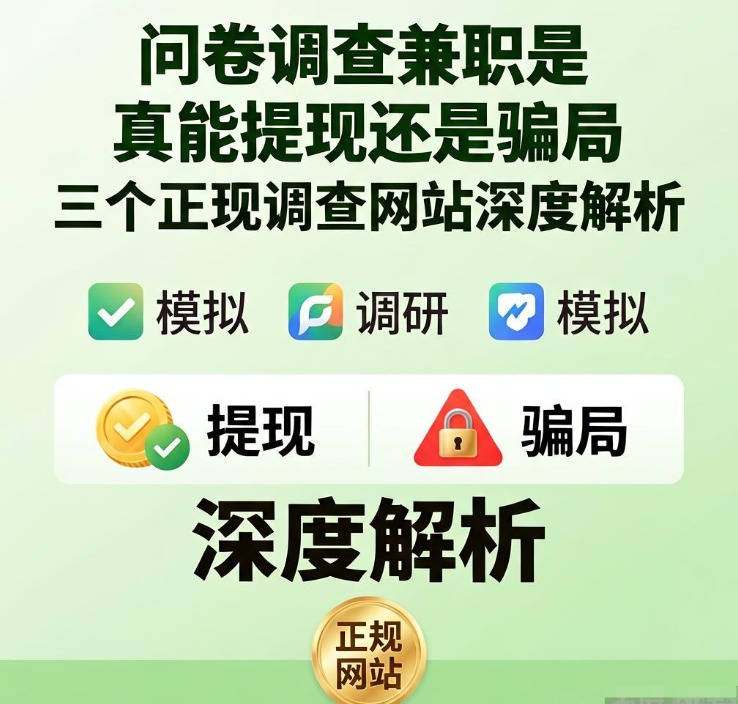 问卷调查兼职是真能提现还是骗局 三个正规调查网站深度解析