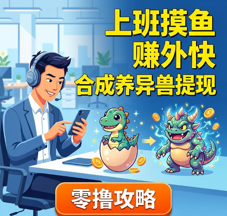 上班摸鱼想赚点外快又怕麻烦？微信合成养异兽提现那个小游戏挺合适