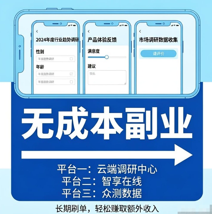 下班想弄份无成本线上副业?做有偿问卷调研这三个平台可长期刷 下班想弄份无成本线上副业?做有偿问卷调研这三个平台可长期刷