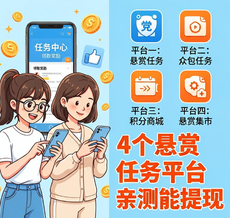 学生党和宝妈想用手机赚零花钱，这4个悬赏任务平台亲测能提现