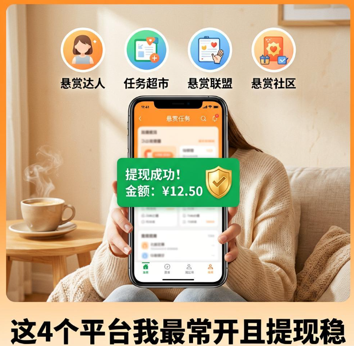 长期用手机做悬赏任务赚零花,这4个平台我最常开且提现稳 长期用手机做悬赏任务赚零花,这4个平台我最常开且提现稳