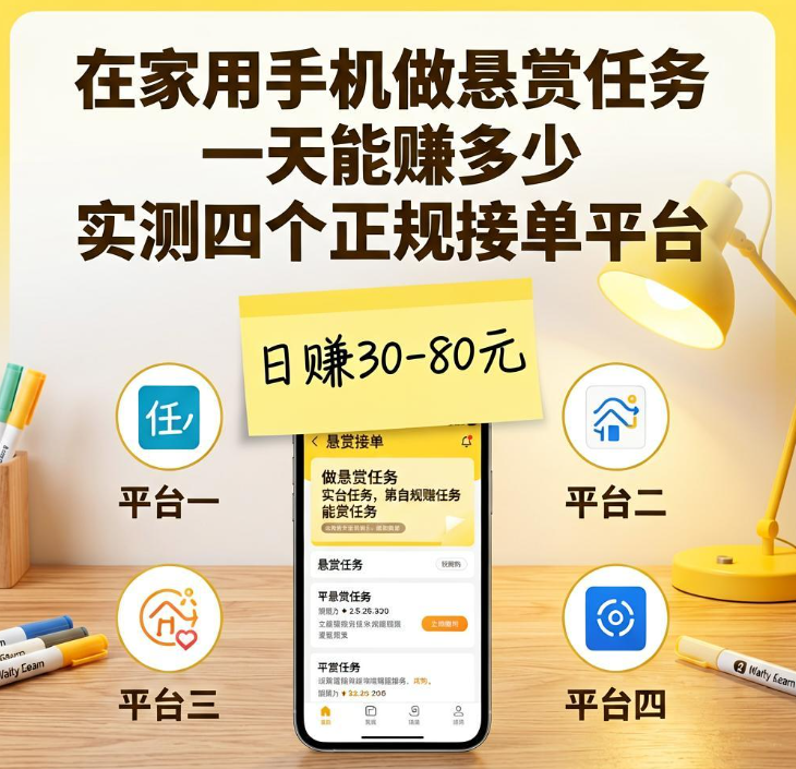 在家用手机做悬赏任务一天能赚多少 实测四个正规接单平台