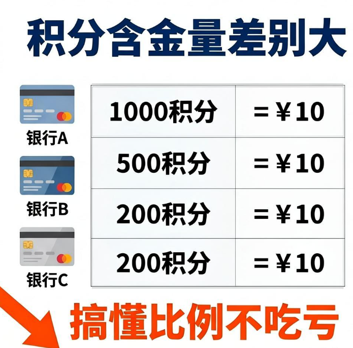 各银行信用卡积分含金量差别大，搞懂兑换比例再把积分折现不吃亏