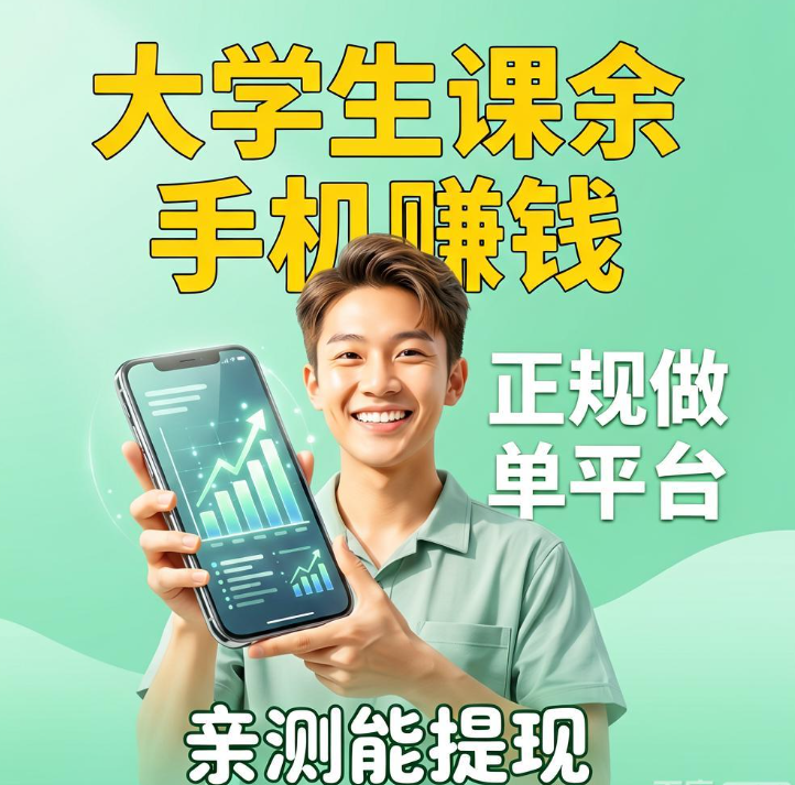 大学生课余想挣生活费？推荐几个正规手机做单平台亲测能提现