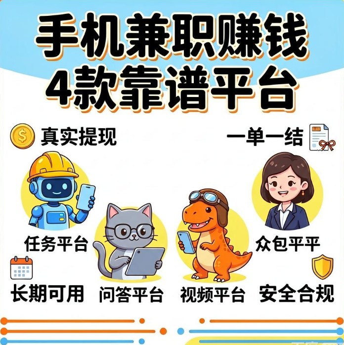 网上兼职不想被坑？推荐4款做任务赚钱一单一结且真实提现的悬赏APP