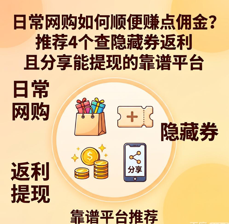 日常网购如何顺便赚点佣金?推荐4个查隐藏券返利且分享能提现的靠谱平台 日常网购如何顺便赚点佣金?推荐4个查隐藏券返利且分享能提现的靠谱平台