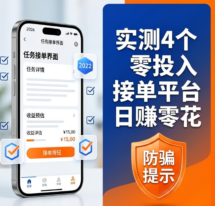 2026年手机做悬赏任务赚钱靠谱吗？实测4个零投入接单平台日赚零花攻略