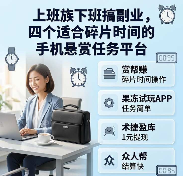上班族下班想搞副业补贴家用？四个手机悬赏任务平台适合碎片时间操作