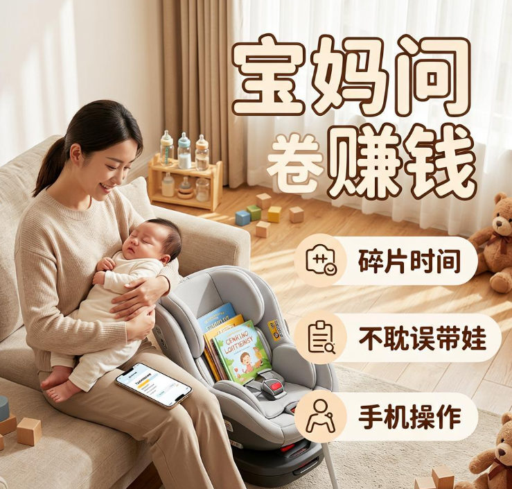 宝妈在家带娃想赚买菜钱？三个手机填问卷平台操作简单全程不交费