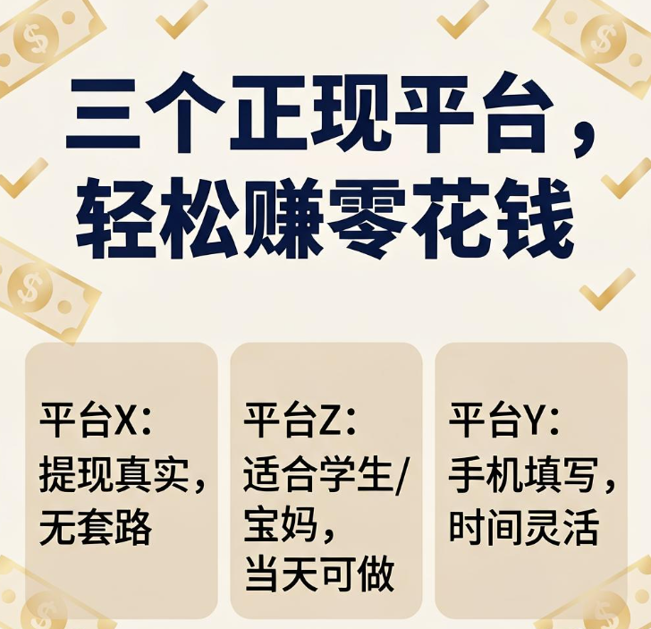 带娃或下班空隙想挣点买菜钱？3个手机填问卷的调查平台无押金当天做