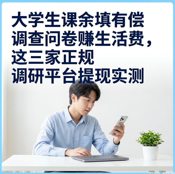 大学生课余填有偿调查问卷赚生活费，这三家正规调研平台提现实测