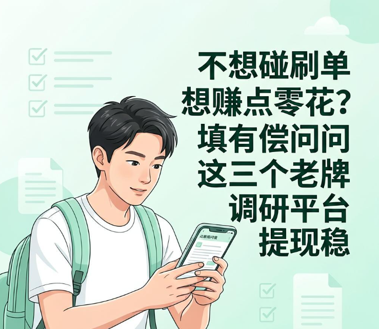 不想碰刷单想赚点零花？填有偿问卷这三个老牌调研平台提现稳