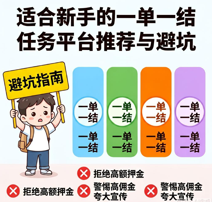 适合新手的一单一结任务平台推荐与避坑