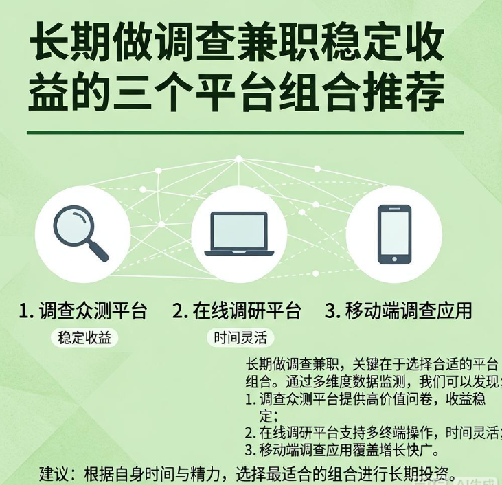 长期做调查兼职稳定收益的三个平台组合推荐