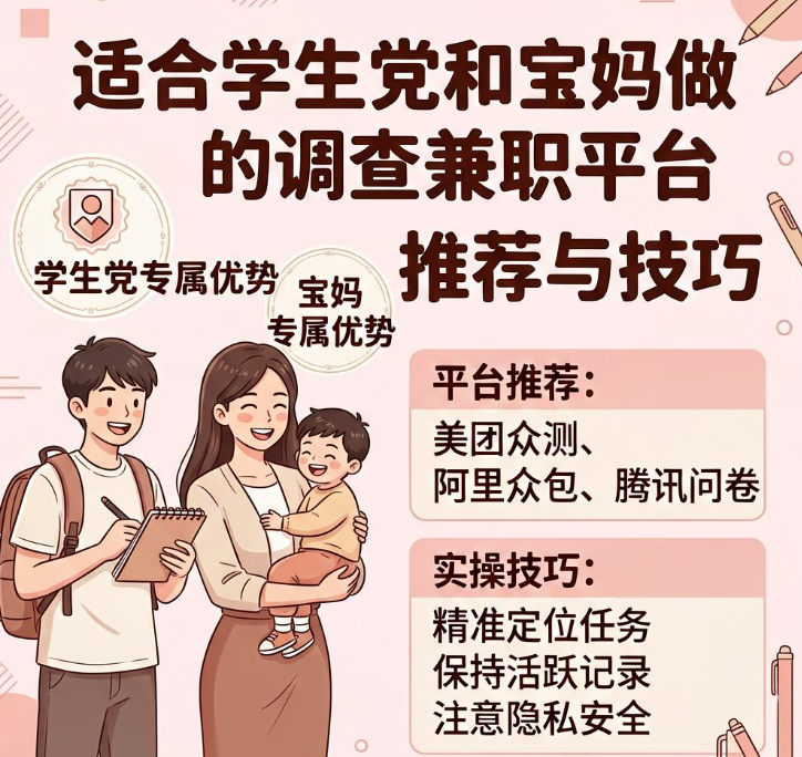 适合学生党和宝妈做的调查兼职平台推荐与技巧