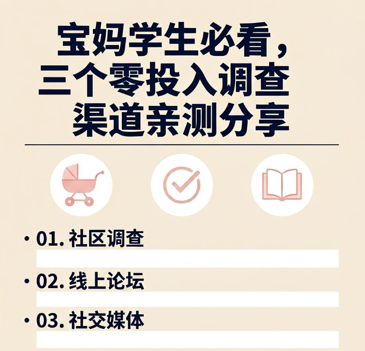 宝妈学生必看,三个零投入调查渠道亲测分享 宝妈学生必看,三个零投入调查渠道亲测分享