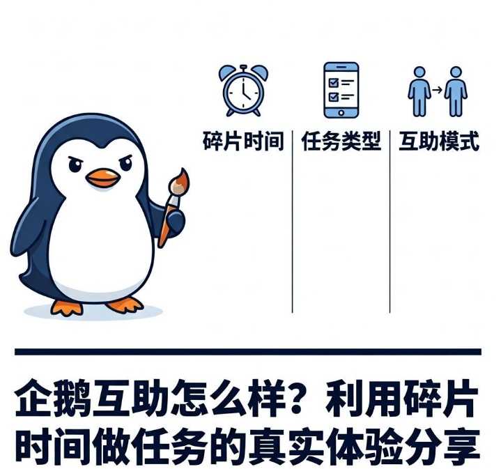 企鹅互助怎么样?利用碎片时间做任务的真实体验分享 企鹅互助怎么样?利用碎片时间做任务的真实体验分享