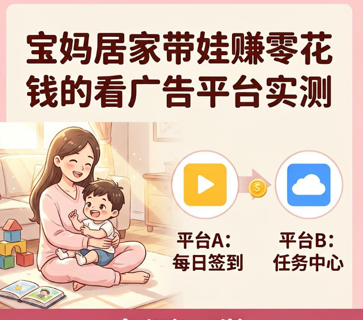 宝妈居家带娃想赚零花钱？两款看广告零投入平台亲测可做