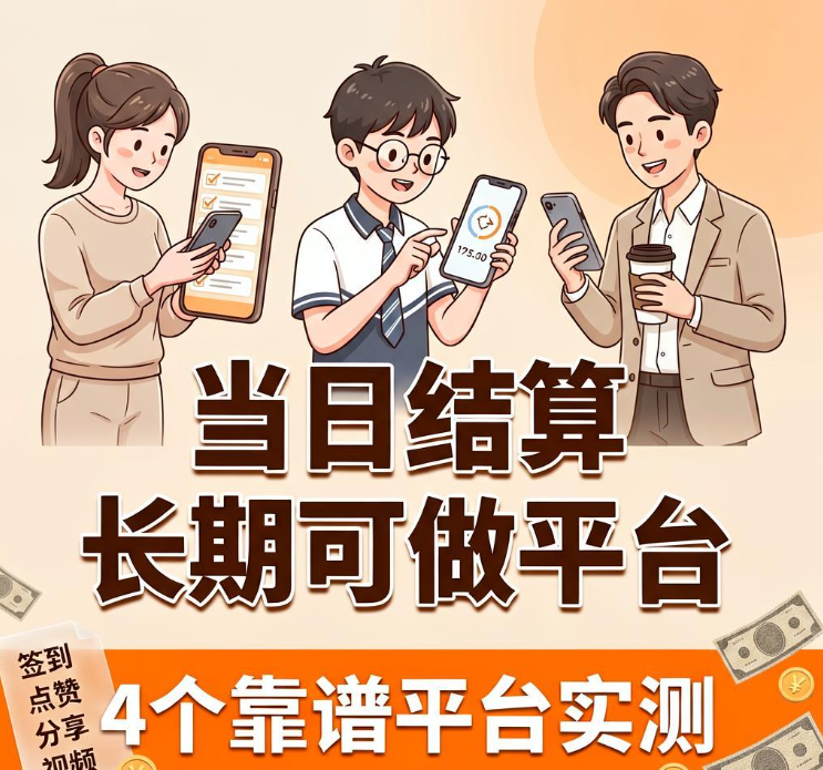 宝妈学生上班族必看！手机接小任务当日结算，这4个悬赏平台是我留着长期做的