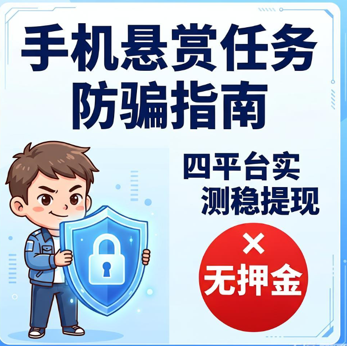 不想交押金做刷单？手机悬赏任务接单赚钱攻略，四平台实测稳提现零花钱