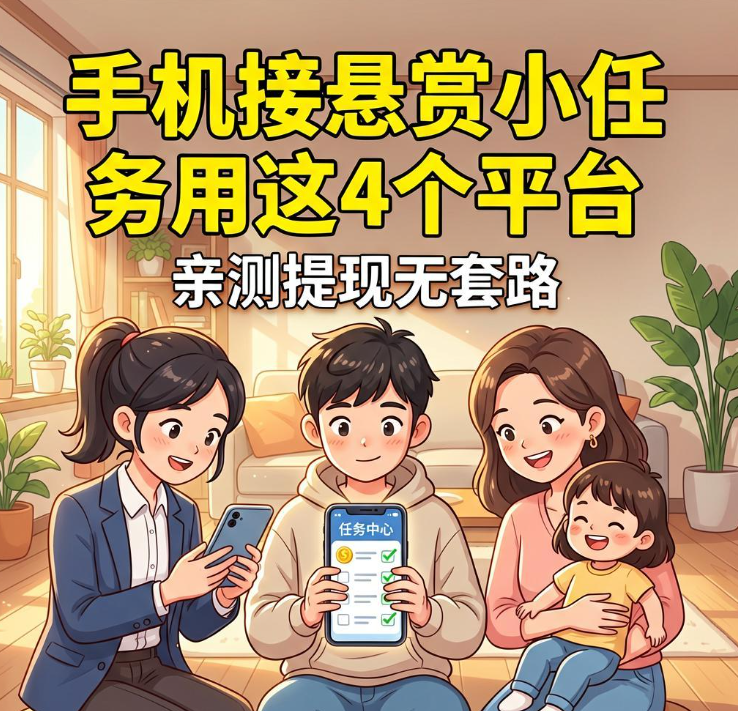 不想上班偷偷搞副业?手机接悬赏小任务用这4个平台,亲测提现无套路 不想上班偷偷搞副业?手机接悬赏小任务用这4个平台,亲测提现无套路