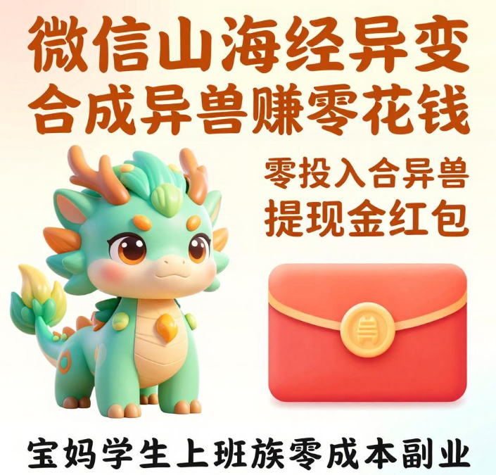 无聊刷手机不如玩合成养成,微信山海经异变零投入合异兽提现金红包 无聊刷手机不如玩合成养成,微信山海经异变零投入合异兽提现金红包