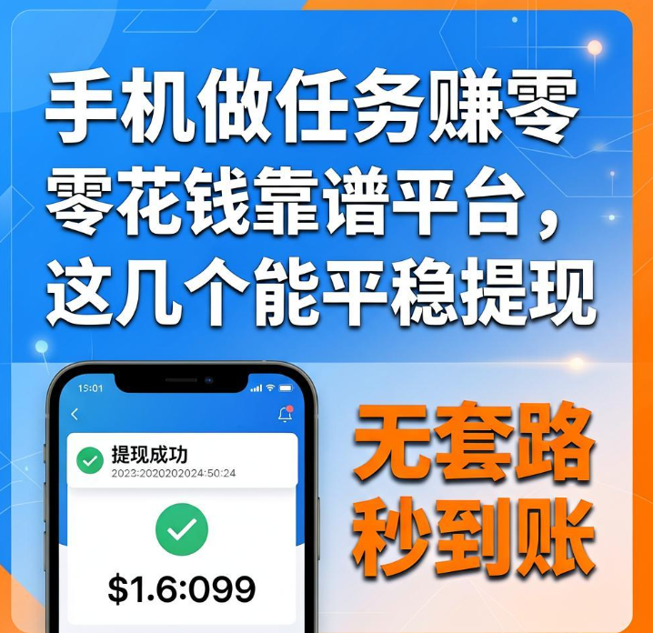 手机做任务赚零花钱靠谱平台,这几个能平稳提现 手机做任务赚零花钱靠谱平台,这几个能平稳提现