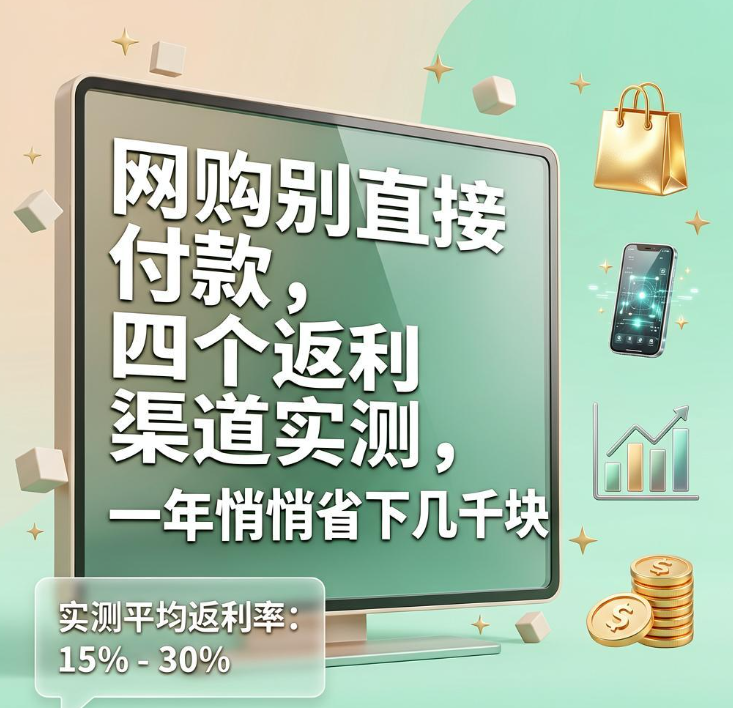 网购别直接付款，四个返利渠道实测，一年悄悄省下几千块