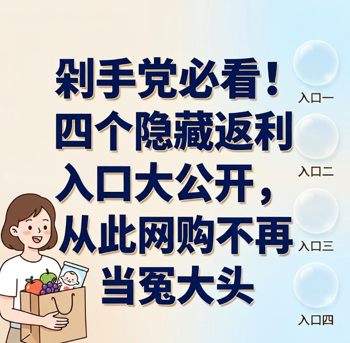 剁手党必看！四个隐藏返利入口大公开，从此网购不再当冤大头