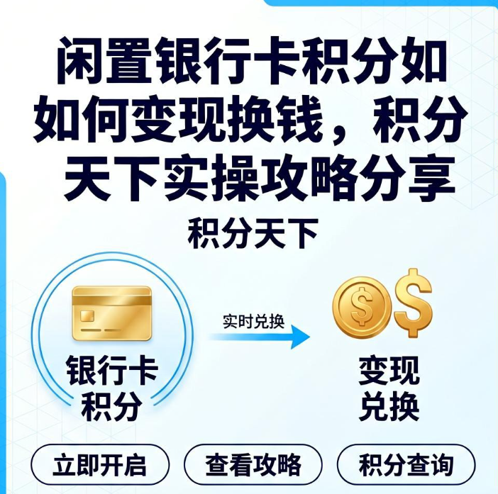闲置银行卡积分如何变现换钱,积分天下实操攻略分享 闲置银行卡积分如何变现换钱,积分天下实操攻略分享