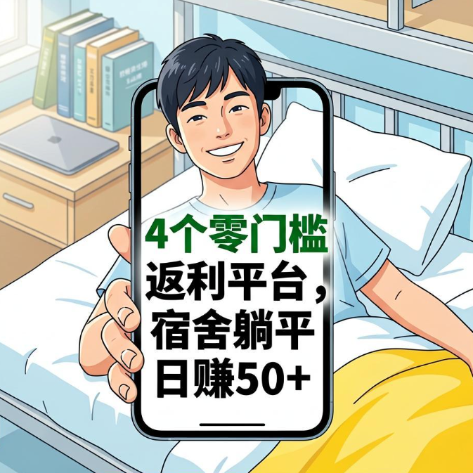 大学生想赚生活费？4个零门槛返利平台，宿舍躺平日赚50+