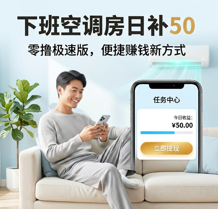 下班不想卷副业？2个广告零撸极速版，空调房日补50零花
