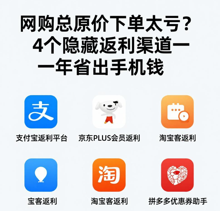 网购总原价下单太亏?4个隐藏返利渠道一年省出手机钱 网购总原价下单太亏?4个隐藏返利渠道一年省出手机钱