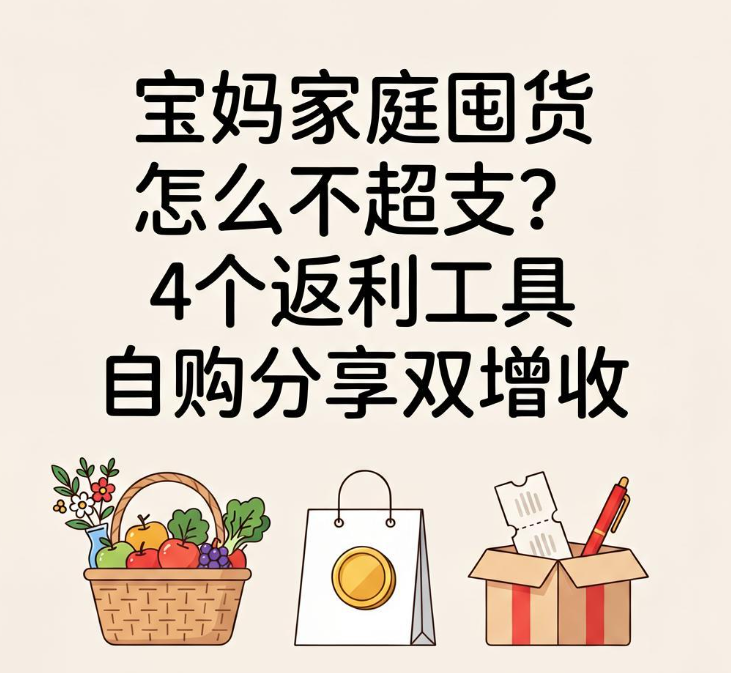 宝妈家庭囤货怎么不超支？4个返利工具自购分享双增收