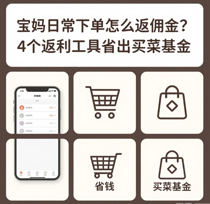 宝妈日常下单怎么返佣金？4个返利工具省出买菜基金