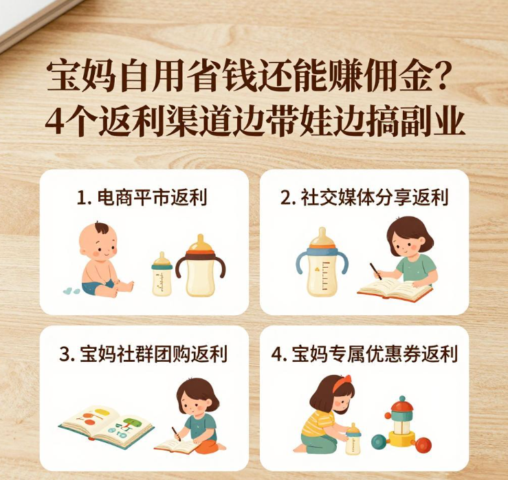 宝妈自用省钱还能赚佣金?4个返利渠道边带娃边搞副业 宝妈自用省钱还能赚佣金?4个返利渠道边带娃边搞副业