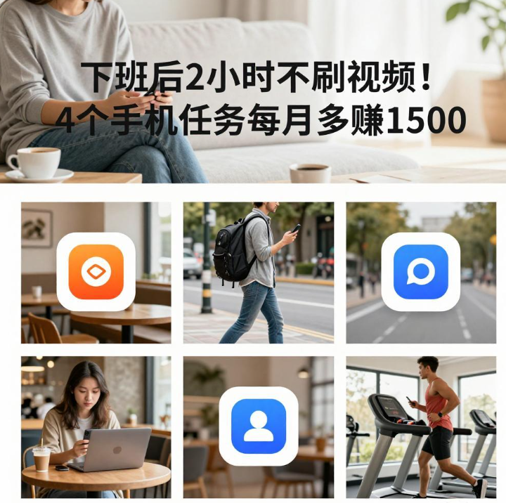 下班后2小时不刷视频！4个手机任务每月多赚1500