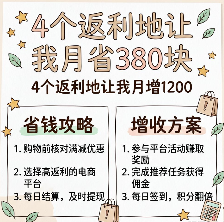 宝妈学生上班族各取所需：4个返利地把日常开销变回血