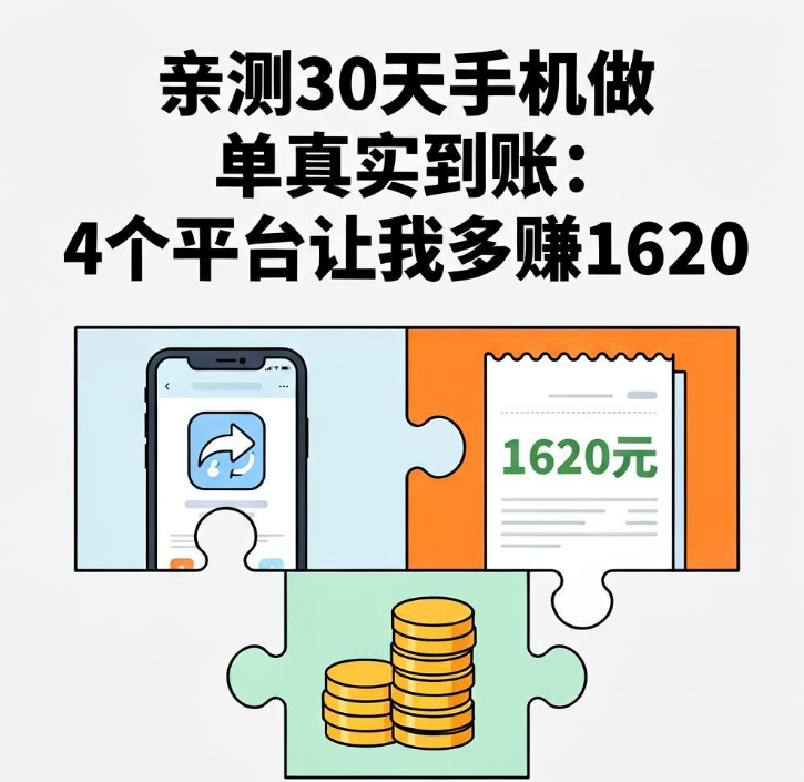 亲测30天手机做单真实到账:4个平台让我多赚1620 亲测30天手机做单真实到账:4个平台让我多赚1620