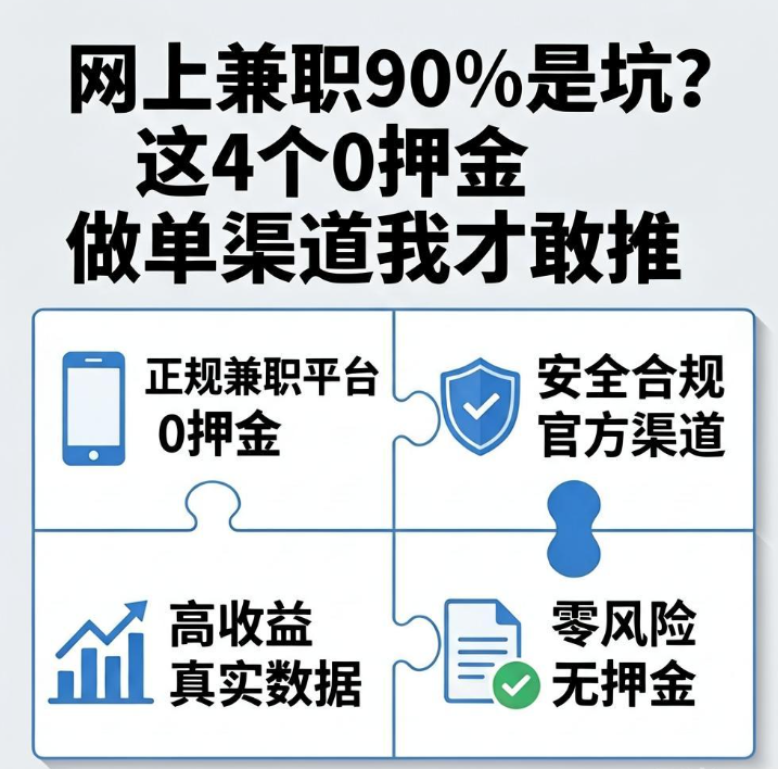 网上兼职90%是坑?这4个0押金做单渠道我才敢推 网上兼职90%是坑?这4个0押金做单渠道我才敢推