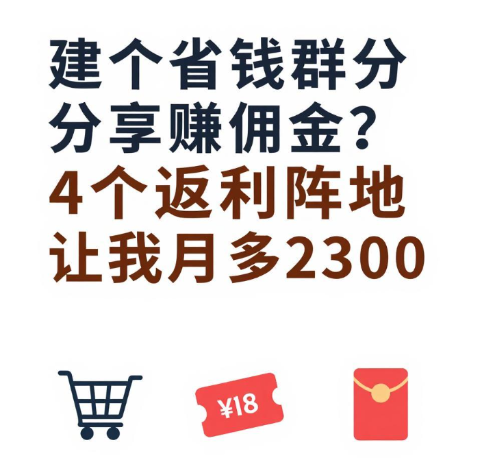 建个省钱群分享赚佣金?4个返利阵地让我月多2300 建个省钱群分享赚佣金?4个返利阵地让我月多2300
