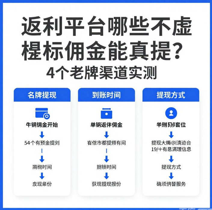 返利平台哪些不虚标佣金能真提？4个老牌渠道实测