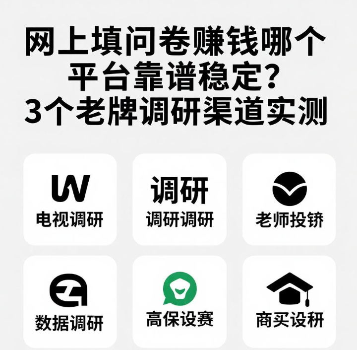 网上填问卷赚钱哪个平台靠谱稳定？3个老牌调研渠道实测