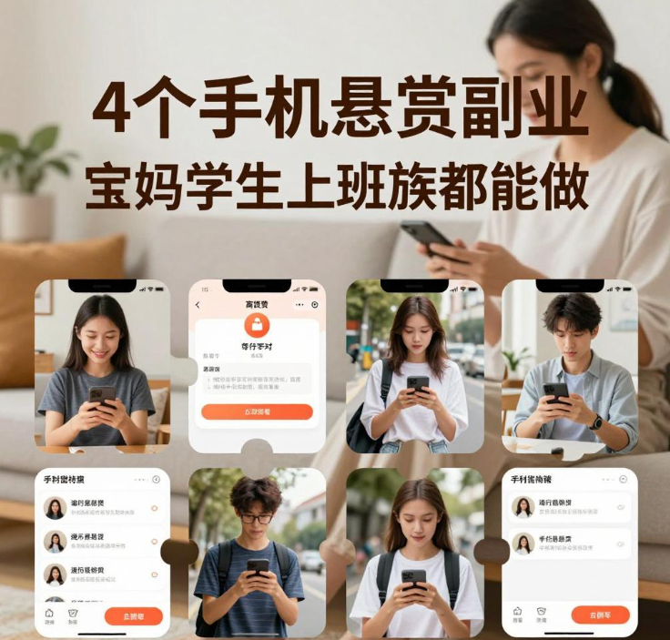 宝妈学生上班族看:4个手机悬赏副业,带娃通勤都能做 宝妈学生上班族看:4个手机悬赏副业,带娃通勤都能做